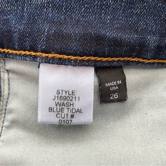 Veronica Beard Carolyn 10" Baby Boot Womens Size 26" Blue Tidal Tuxedo Waistband - Picture 15 of 16